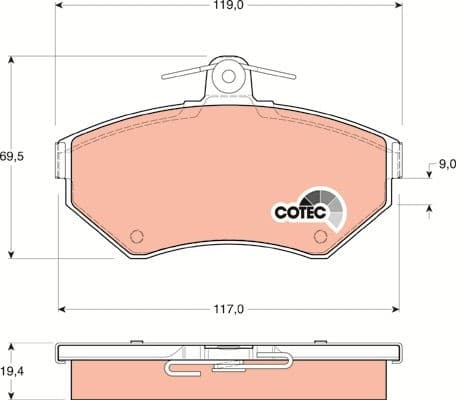 Brake Pad Set, disc brake COTEC GDB1266 - image 4