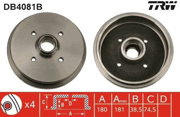 Brake Drum DB4081B - image 2