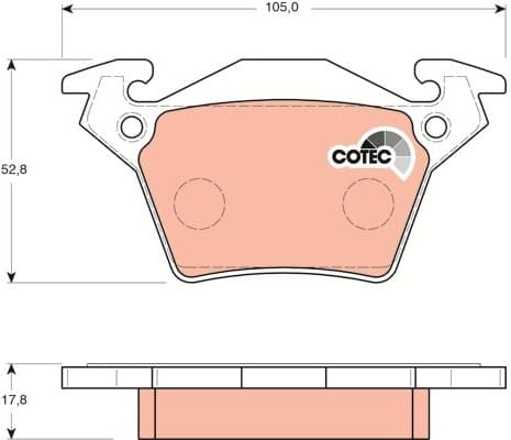 Brake Pad Set, disc brake COTEC GDB1408 - image 3