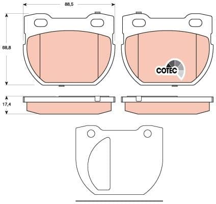 Brake Pad Set, disc brake COTEC GDB1666 - image 2