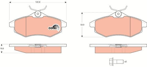 Brake Pad Set, disc brake COTEC GDB1495 - image 3