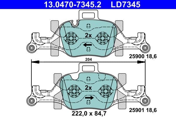 Brake Pad Set, disc brake ATE Ceramic 13047073452