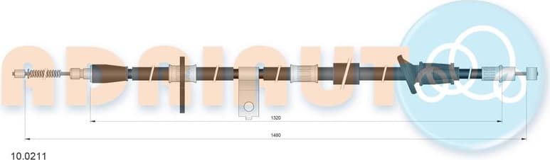 Cable Pull, parking brake 10.0211