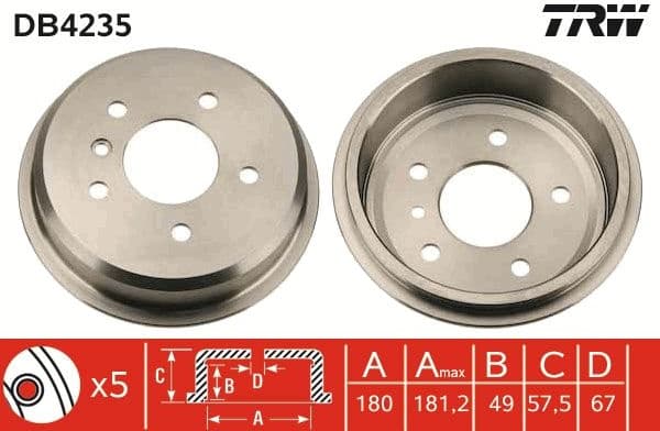 Brake Drum DB4235 - image 3