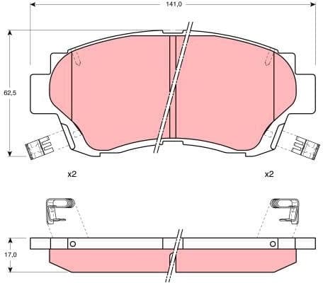 Brake Pad Set, disc brake GDB1142 - image 2