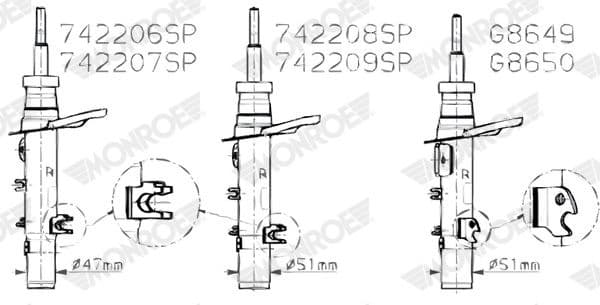 Shock Absorber MONROE ORIGINAL (Gas Technology) G8649