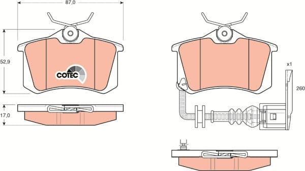 Brake Pad Set, disc brake COTEC GDB1475 - image 4