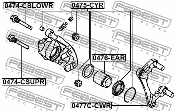 Brake Caliper Bracket Set 0477C-CWR - image 2