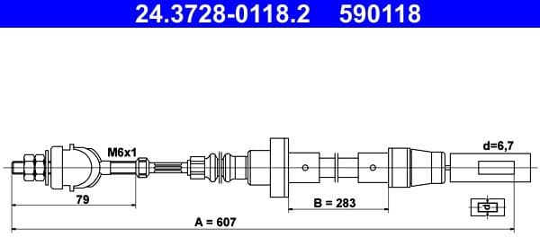 Cable Pull, clutch control 24.3728-0118.2