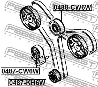 Tensioner Pulley, timing belt 0487-CW6W - image 2