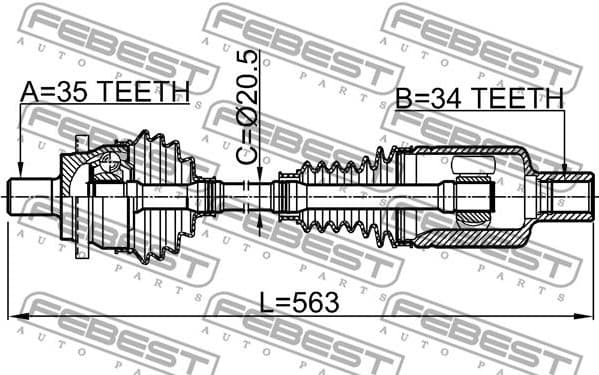Drive Shaft 1614-211LH - image 2