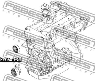 Tensioner Pulley, V-ribbed belt 2287-BON - image 2