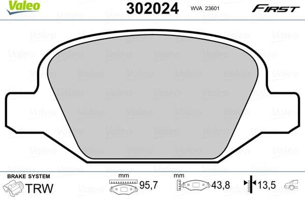 Brake Pad Set, disc brake ESSENTIAL 302024