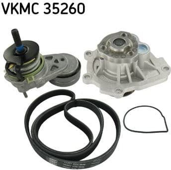 Water Pump + V-ribbed Belt Kit VKMC 35260 - image 2