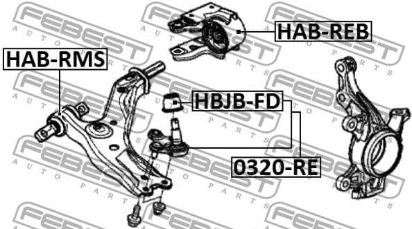 Mounting, control/trailing arm HAB-RMS - image 2