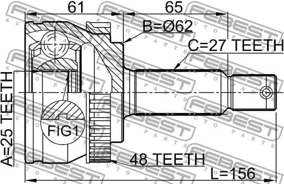 Joint Kit, drive shaft 1210-TUCA48 - image 2