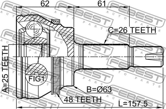 Joint Kit, drive shaft 0110-ZNRA48 - image 2