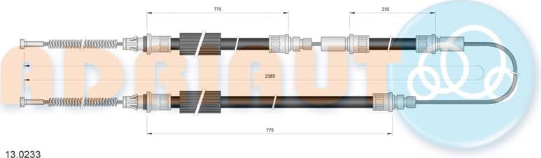 Cable Pull, parking brake 13.0233