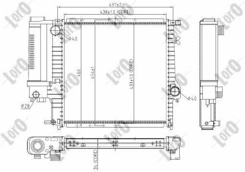 Radiator, engine cooling LORO 004-017-0016 - image 3