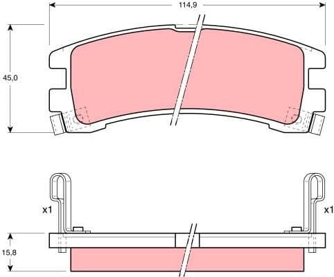 Brake Pad Set, disc brake GDB1018 - image 2