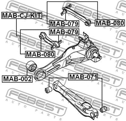 Mounting, control/trailing arm MAB-CJ-KIT - image 2