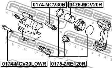 Guide Bolt, brake caliper 0174-MCV30LOWR - image 2