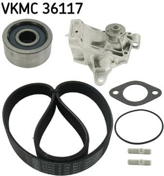 Water Pump + V-ribbed Belt Kit VKMC 36117 - image 2