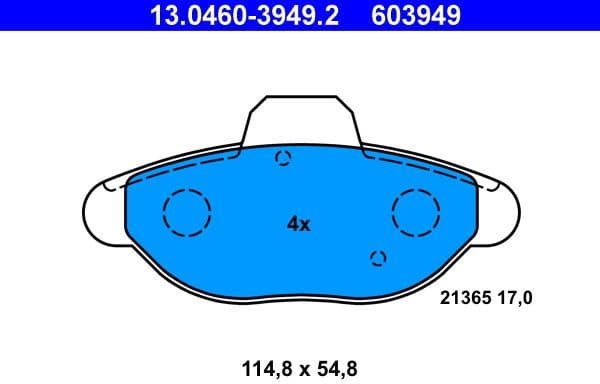 Brake Pad Set, disc brake 13.0460-3949.2