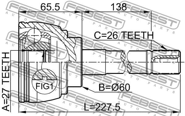 Joint Kit, drive shaft 0110-014