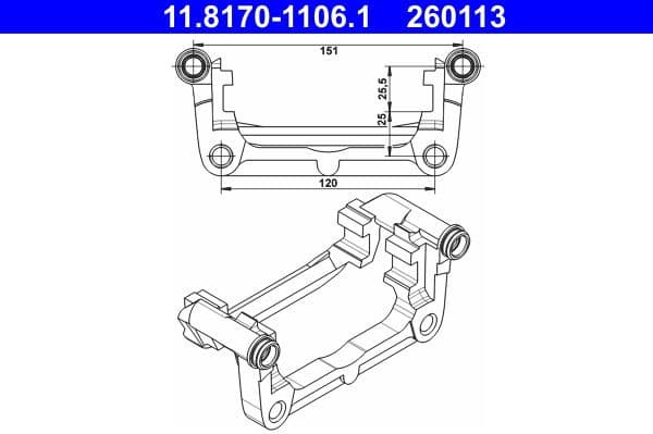 Bracket, brake caliper 11.8170-1106.1