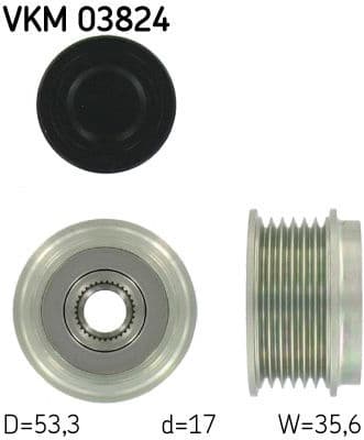 Alternator Freewheel Clutch VKM 03824 - image 2