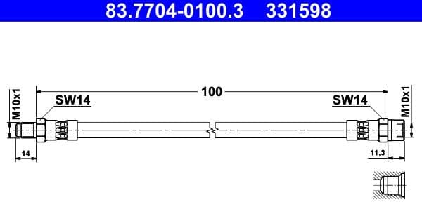 Brake Hose 83.7704-0100.3