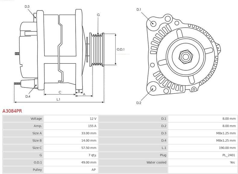 Alternator Remanufactured AS A3084PR - image 5