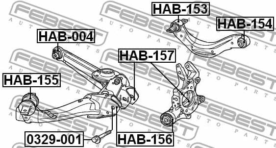 Mounting, control/trailing arm HAB-153