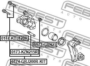 Guide Bolt, brake caliper 0174-GRJ200R-KIT - image 2