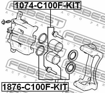 Guide Bolt, brake caliper 1074-C100F-KIT - image 2