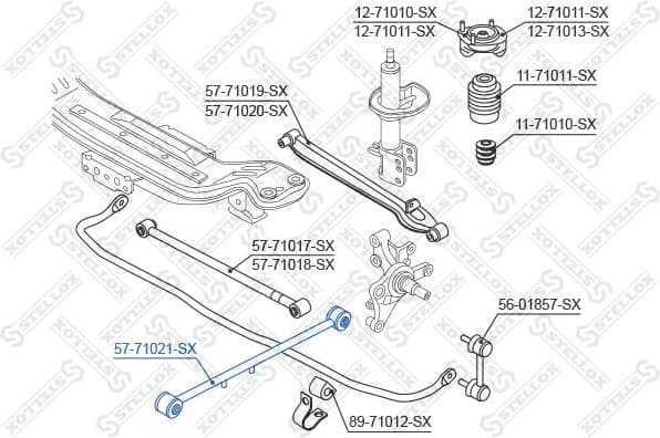 Rod/Strut, wheel suspension 57-71021-SX - image 2
