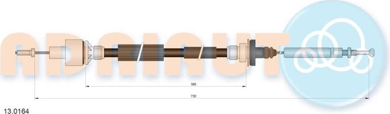 Cable Pull, clutch control 13.0164
