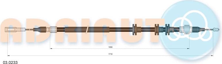 Cable Pull, parking brake 03.0233