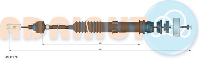 Cable Pull, clutch control 35.0170