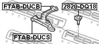 Mounting, control/trailing arm FTAB-DUCS