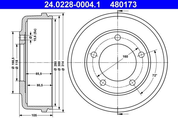 Brake Drum 24.0228-0004.1