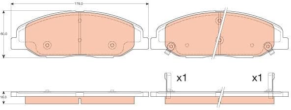 Brake Pad Set, disc brake GDB4457 - image 2