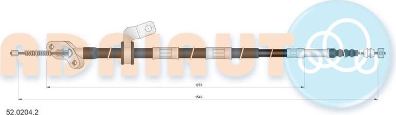Cable Pull, parking brake 52.0204.2