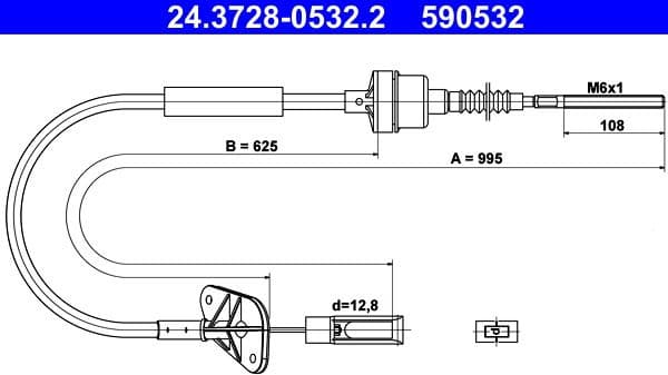 Cable Pull, clutch control 24.3728-0532.2