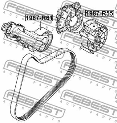 Tensioner Pulley, V-ribbed belt 1987-R55 - image 2