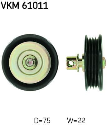 Deflection/Guide Pulley, V-ribbed belt VKM 61011 - image 2