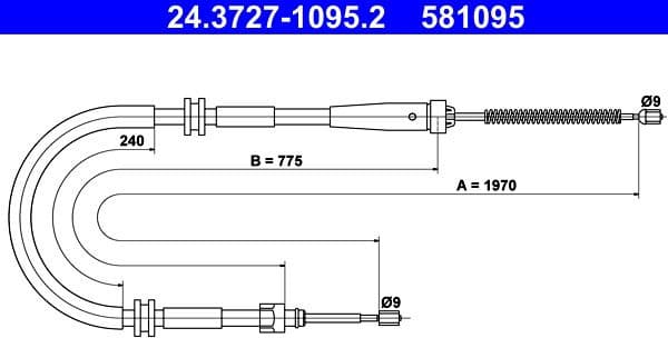 Cable Pull, parking brake 24.3727-1095.2