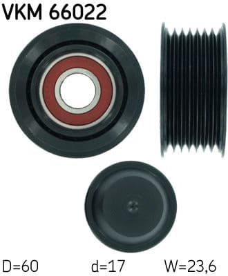 Deflection/Guide Pulley, V-ribbed belt VKM 66022 - image 2