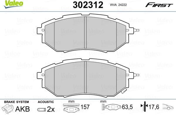 Brake Pad Set, disc brake ESSENTIAL 302312